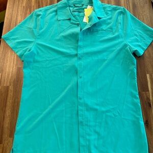 All in Motion Teal Casual Button Down Shirt